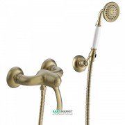 Смеситель для душа Tres Tres-Сlasic однорычажный с ручным душем состаренная латунь 24216701LV