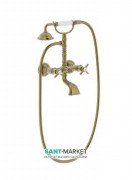 Смеситель для ванной Tres Tres-Сlasic с ручным душем состаренная латунь матовая 24217601LM