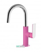Смеситель для раковины Tres Loft colors однорычажный с поворотным изливом фуксия/хром 20020504FU