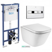 Унитаз подвесной Roca Gap A34H47C000+ Инсталляция A890090020+ Кнопка A890096001