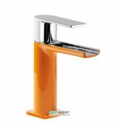 Змішувач для раковини Tres Loft colors одноважільний з відкритим каскадним виливом апельсиновий/хром 20011001NA