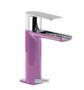 Змішувач для раковини Tres Loft colors одноважільний з відкритим каскадним виливом фіолетовий/хром 20011001VI