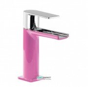 Змішувач для раковини Tres Loft colors одноважільний з відкритим каскадним виливом фуксія/хром 20011001FU