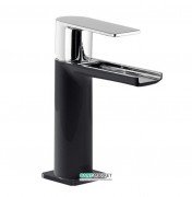 Змішувач для раковини Tres Loft colors одноважільний з відкритим каскадним виливом чорний/хром 20011001NE