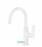 Змішувач для раковини Tres Loft colors одноважільний з поворотним виливом білий матовий 20020504BM