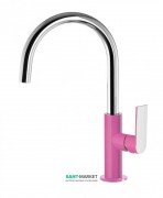 Смеситель для раковины Tres Loft colors однорычажный с поворотным изливом фуксия/хром 20020505FU