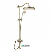 Душевая система Tres Tres-Сlasic с верхним и ручным душем состаренная латунь матовая 24247601LM