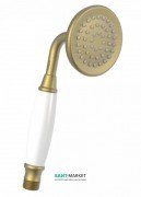 Душевая лейка Tres Tres-Сlasic 78 мм 1 тип струи состаренная латунь матовая/белый 29963109LM