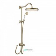 Душова система Tres Tres-Clasic з верхнім і ручним душем зістарена латунь матова 24247601LM