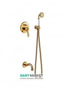 Душевая система скрытого монтажа Tres Tres-Сlasic с однорычажным смесителем и изливом для ванны золото 24218005OR