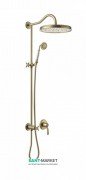 Душевая стойка Tres Tres-Сlasic с однорычажным встроенным смесителем состаренная латунь матовая 24217703LM