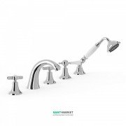 Змішувач на борт ванни Tres Tres-Clasic двовентильний з ручним душем хром 24214602