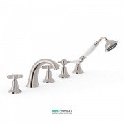 Змішувач на борт ванни Tres Tres-Clasic двовентильний з ручним душем сталь 24214602AC