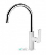 Змішувач для раковини Tres Loft colors одноважільний з поворотним виливом білий/хром 20020505BL