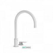 Змішувач для раковини Tres Project-Tres одноважільний з поворотним виливом білий матовий 21110501BM