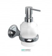 Дозатор для рідкого мила Sonia Genoa настінний з утримувачем матове скло/латунь хром 107599