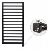 Полотенцесушитель электрический Zehnder Subway Inox с тэном НЕС с проводом 450х973 мм черный матовый SUBI-100-045-9005-HEC-SC