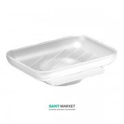 Мыльница для ванной Sonia S-Cube  с настенным держателем матовое стекло/латунь белый 172498