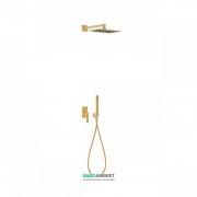 Душова система Tres Slim colors з верхнім і ручним душем золото 20218006OR