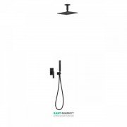 Душова система Tres Slim colors з верхнім і ручним душем чорний матовий 20218080NM