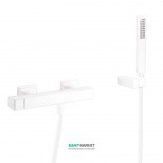 Змішувач для душа Tres Slim colors одноважільний з ручним душем білий матовий 20216701BM