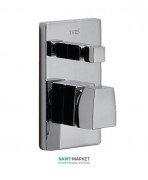 Змішувач для душа Tres Slim-Tres одноважільний вбудовується 2 каналу хром 20218002
