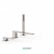 Смеситель на борт ванны Tres Slim colors с ручным душем сталь 20216101AC