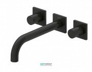 Змішувач для раковини Tres Project colors настінний двовентильний виливши 214 мм чорний матовий 21115201NM