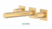 Смеситель для раковины Tres Project colors настенный двухвентильный излив 156 мм золото матовый 21175101OM