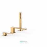Змішувач на борт ванни Tres Slim colors з ручним душем матове золото 20216103OM