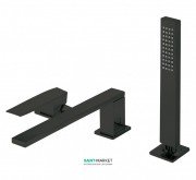 Смеситель на борт ванны Tres Slim colors с ручным душем черный матовый 20216101NM