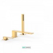 Смеситель на борт ванны Tres Slim colors с ручным душем золото 20216101OR