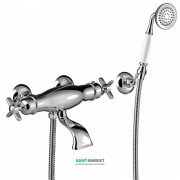 Термостат для ванної Tres Tres-Clasic двовентильний з ручним душем хром 24217409