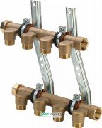 Коллектор Viega ­­Pexfit­­ Pro 2005 5 выходов для холодной и 4 для горячей воды бронза 133351