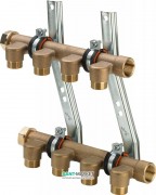 Колектор Viega Pexfit Pro 2005 5 виходів для холодної і 5 для гарячої води бронза 126704
