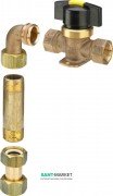 Комплект подключения для счетчика воды Viega 2026.9 Rp¾ бронза 277529