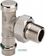 Радиаторный вентиль на обратную магистраль Viega Sanpress 2272.1 с SC‑Contur d15хR½ бронза 26357