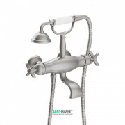 Термостат для ванної Tres Tres-Clasic двовентильний з ручним душем і кронштейном сталь 24217609AC