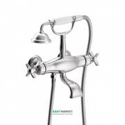 Термостат для ванной Tres Tres-Сlasic двехвентильный с ручным душем и кронштейном хром 24217609