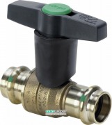 Кульовий кран Viega Easytop 2275CO з SC-Contur d22 кремнієва бронза 746568