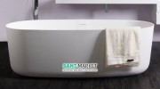Ванна окремо стояча кам'яна Volle Solid surface 168х80 білий 12-40-036
