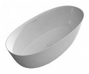 Ванна окремо стоїть кам'яна Volle 170х80 з переливом і донним клапаном білий 12-22-168