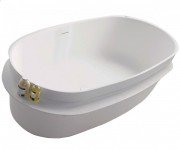 Ванна окремо стоїть кам'яна з поличкою Volle Solid surface 163х75 білий 12-40-054