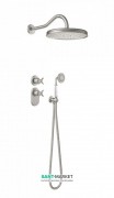 Душевая система скрытого монтажа Tres Tres-Сlasic с термостатом верхним и ручным душем сталь 24235202AC
