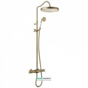Душова стійка Tres Tres-Clasic з термостатом верхнім і ручним душем зістарена латунь матова 24219502LM