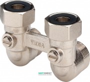 З'єднувальний елемент для підключення радіатору Viega 1097.5 бронза нікельована матова 359133