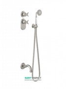 Душова система прихованого монтажу Tres Tres-Clasic з термостатом ручним душем і виливом для ванни сталь 24235201AC