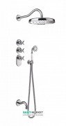 Душевая система скрытого монтажа Tres Tres-Сlasic с термостатом верхним и ручным душем хром 24235301