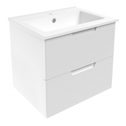 Тумба з раковиною Volle Libra 60 см ДСП/МДФ глянцевий білий 15-41-61
