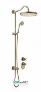 Душевая система скрытого монтажа Tres Tres-Сlasic с термостатом и штангой состаренная латунь матовая 24235203LM